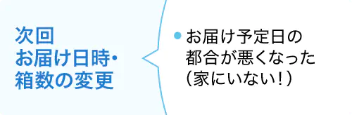 次回お届け日時・箱数の変更